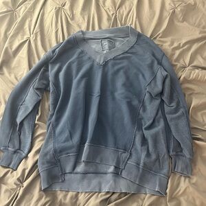 Blue Aerie v neck sweatshirt